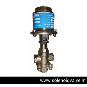 3 Way Pneumatics On-Off Controls Valve Mixing Manufacturers, Supplier and Exporter in Ahmedabad, Gujarat, India